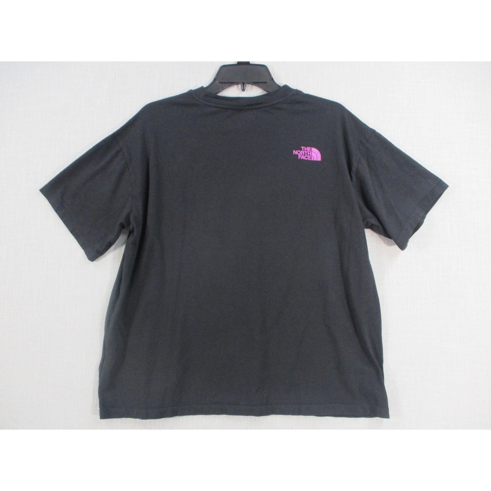 The‎ North Face Womens Large Black Graphic T-Shirt Waterfall Floral Nature Print - Picture 7 of 9
